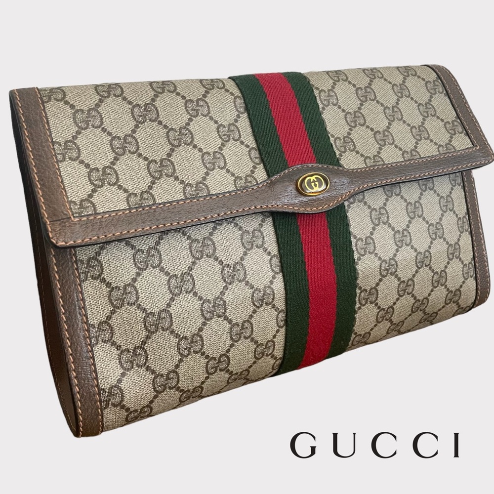 🔴SOLD🔴Gucci Ophidia Sherry Line Supreme GG Monogram Clutch Bag, - Picture 16 of 17
